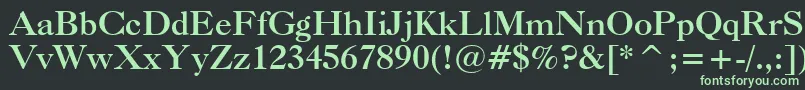 CaslonBoldBt-fontti – vihreät fontit mustalla taustalla