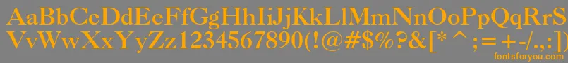 フォントCaslonBoldBt – オレンジの文字は灰色の背景にあります。