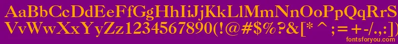 CaslonBoldBt Font – Orange Fonts on Purple Background