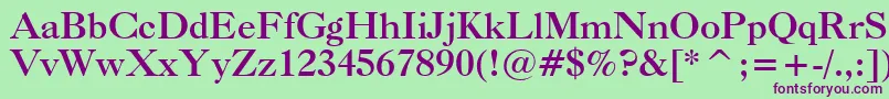 CaslonBoldBt Font – Purple Fonts on Green Background