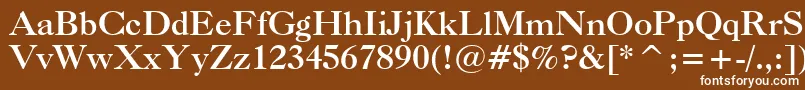 フォントCaslonBoldBt – 茶色の背景に白い文字