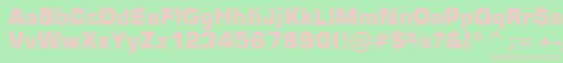 Fonte Square721BoldBt – fontes rosa em um fundo verde
