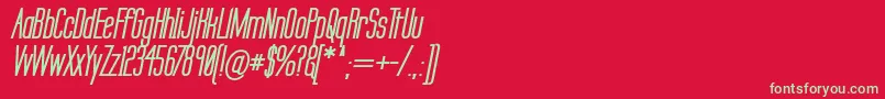 フォントLabtsebi – 赤い背景に緑の文字