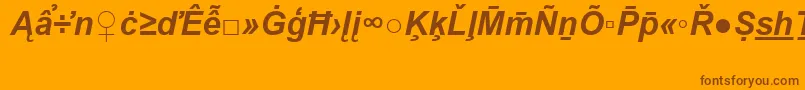 ArialSpecialG2BoldItalic-Schriftart – Braune Schriften auf orangefarbenem Hintergrund