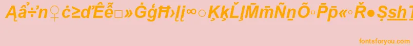 ArialSpecialG2BoldItalic Font – Orange Fonts on Pink Background