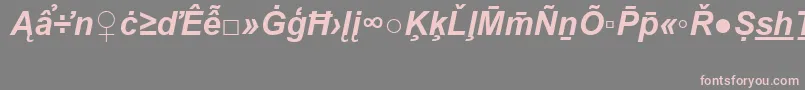 ArialSpecialG2BoldItalic-Schriftart – Rosa Schriften auf grauem Hintergrund