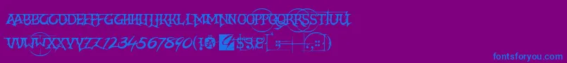 CreatorCampotypeSmcp Font – Blue Fonts on Purple Background