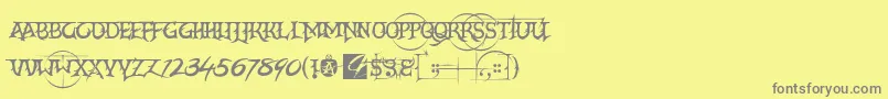フォントCreatorCampotypeSmcp – 黄色の背景に灰色の文字