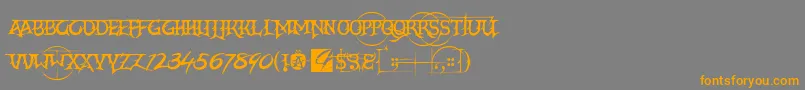 Шрифт CreatorCampotypeSmcp – оранжевые шрифты на сером фоне
