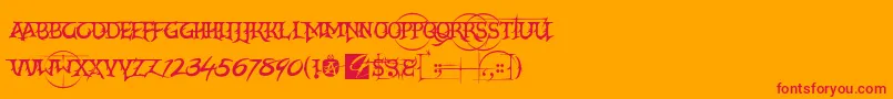 フォントCreatorCampotypeSmcp – オレンジの背景に赤い文字