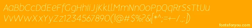 VisionThinItalic Font – Yellow Fonts on Orange Background