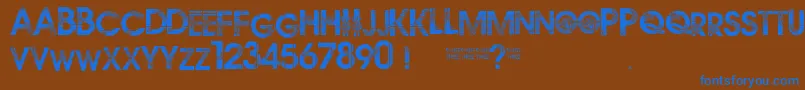 Czcionka Route3 – niebieskie czcionki na brązowym tle