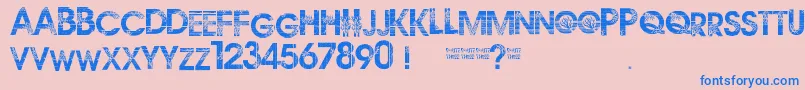 Route3 Font – Blue Fonts on Pink Background