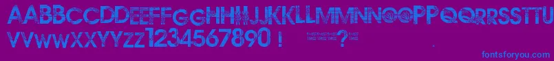 フォントRoute3 – 紫色の背景に青い文字