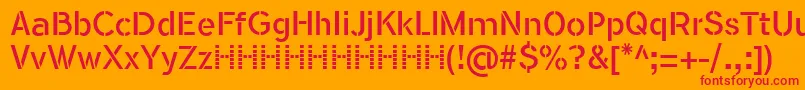 FlamanteStencilBookFfp Font – Red Fonts on Orange Background