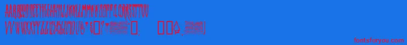Wallrider-Schriftart – Rote Schriften auf blauem Hintergrund