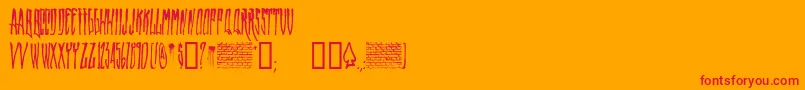 フォントWallrider – オレンジの背景に赤い文字