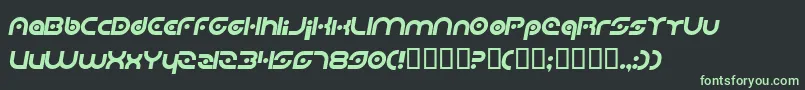 Czcionka PlanetaryOrbiterItalic – zielone czcionki na czarnym tle