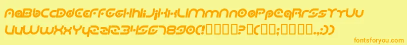 PlanetaryOrbiterItalic Font – Orange Fonts on Yellow Background