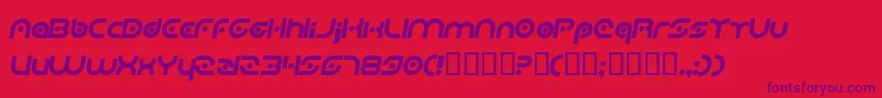 PlanetaryOrbiterItalic Font – Purple Fonts on Red Background