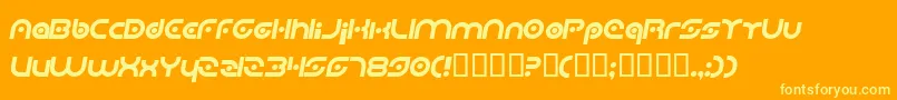 PlanetaryOrbiterItalic Font – Yellow Fonts on Orange Background