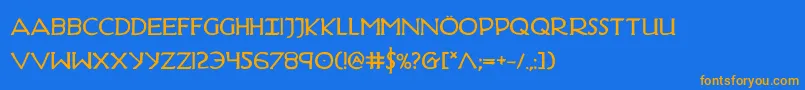 HadriaticBold Font – Orange Fonts on Blue Background