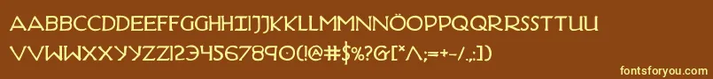 HadriaticBold Font – Yellow Fonts on Brown Background