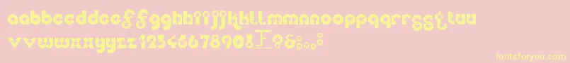 Independence-Schriftart – Gelbe Schriften auf rosa Hintergrund