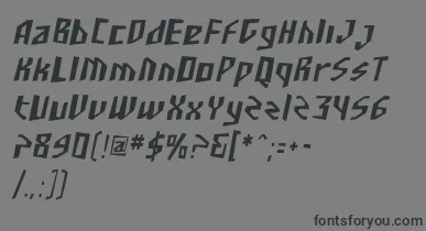 SfjunkculturecondensedObli font – Black Fonts On Gray Background