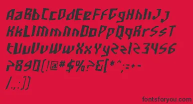 SfjunkculturecondensedObli font – Black Fonts On Red Background