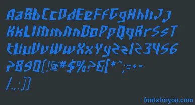 SfjunkculturecondensedObli font – Blue Fonts On Black Background