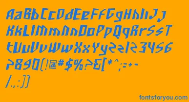 SfjunkculturecondensedObli font – Blue Fonts On Orange Background
