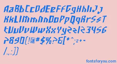 SfjunkculturecondensedObli font – Blue Fonts On Pink Background