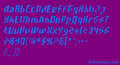 SfjunkculturecondensedObli font – Blue Fonts On Purple Background