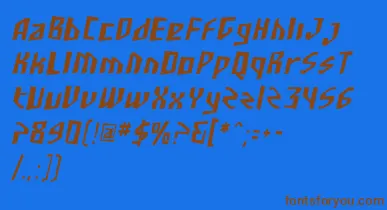 SfjunkculturecondensedObli font – Brown Fonts On Blue Background