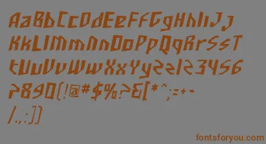 SfjunkculturecondensedObli font – Brown Fonts On Gray Background