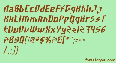 SfjunkculturecondensedObli font – Brown Fonts On Green Background