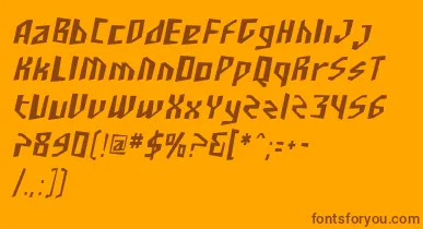 SfjunkculturecondensedObli font – Brown Fonts On Orange Background