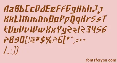 SfjunkculturecondensedObli font – Brown Fonts On Pink Background