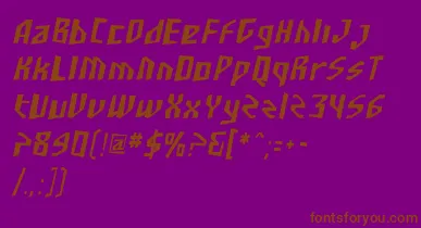 SfjunkculturecondensedObli font – Brown Fonts On Purple Background