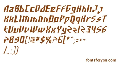 SfjunkculturecondensedObli font – Brown Fonts On White Background