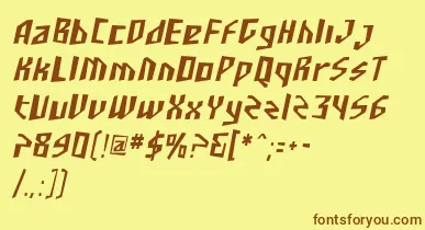 SfjunkculturecondensedObli font – Brown Fonts On Yellow Background