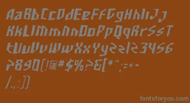 SfjunkculturecondensedObli font – Gray Fonts On Brown Background