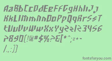 SfjunkculturecondensedObli font – Gray Fonts On Green Background