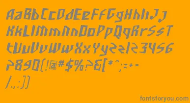 SfjunkculturecondensedObli font – Gray Fonts On Orange Background