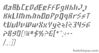 SfjunkculturecondensedObli font – Gray Fonts On White Background