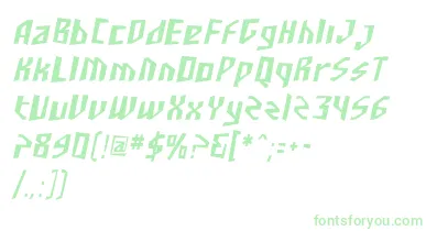 SfjunkculturecondensedObli font – Green Fonts On White Background
