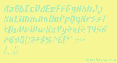 SfjunkculturecondensedObli font – Green Fonts On Yellow Background
