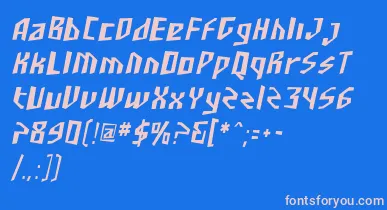 SfjunkculturecondensedObli font – Pink Fonts On Blue Background