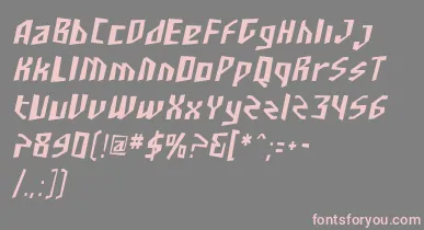 SfjunkculturecondensedObli font – Pink Fonts On Gray Background